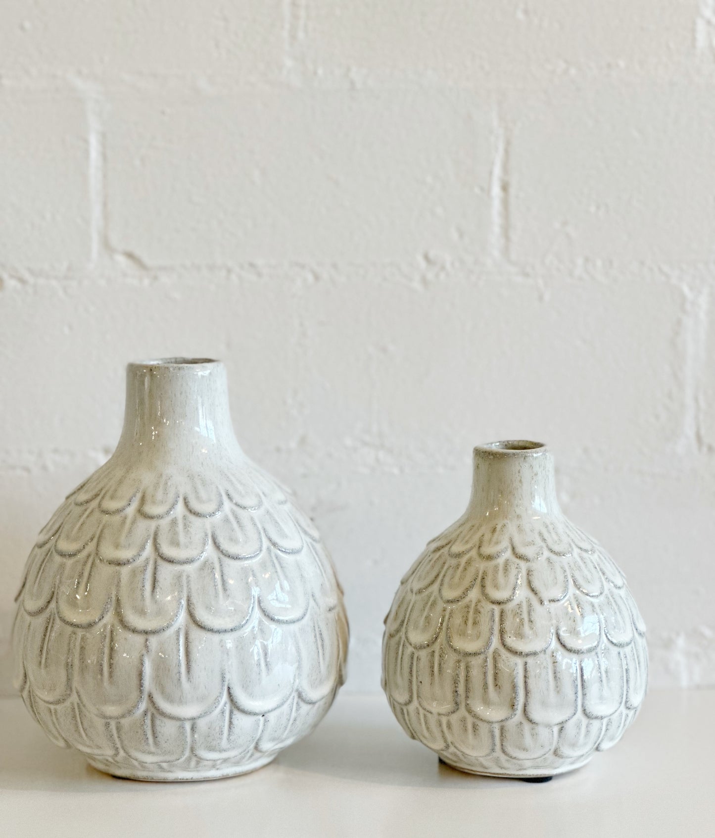 White Scallop Vase