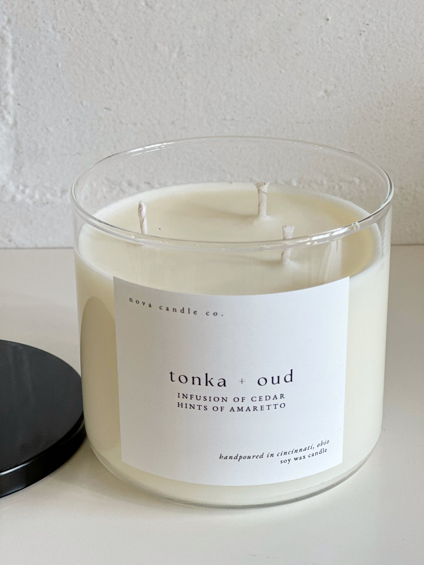 3 Wick Classic Soy Wax Candle | Glass Candle: Tonka + Oud