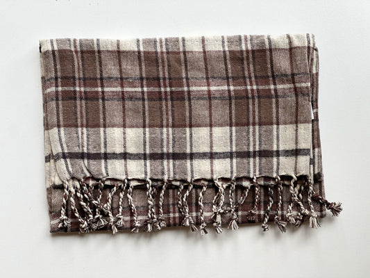 Brown Plaid Table Runner