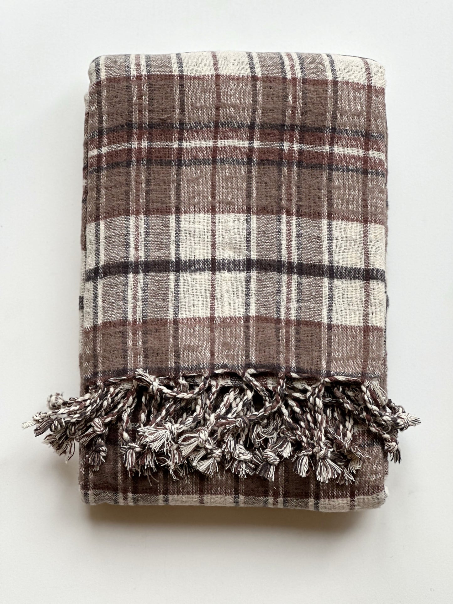 Brown Plaid Throw Blanket