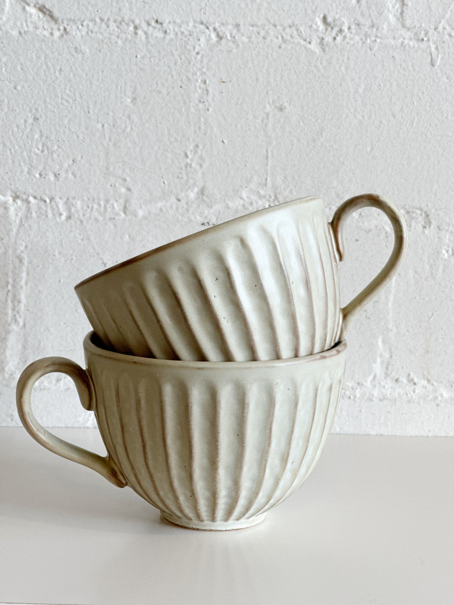 Stoneware Pleated Mug