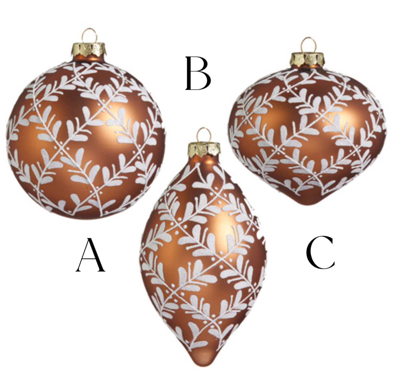 4" LEAF PATTERN ORNAMENT