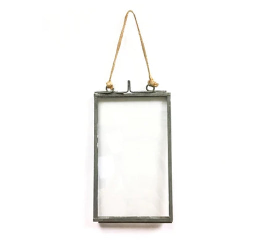 Zinc & Glass Hanging Frame 3x5