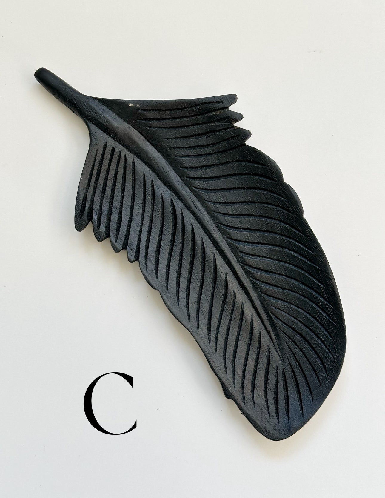 Noir Wood Feather Dish