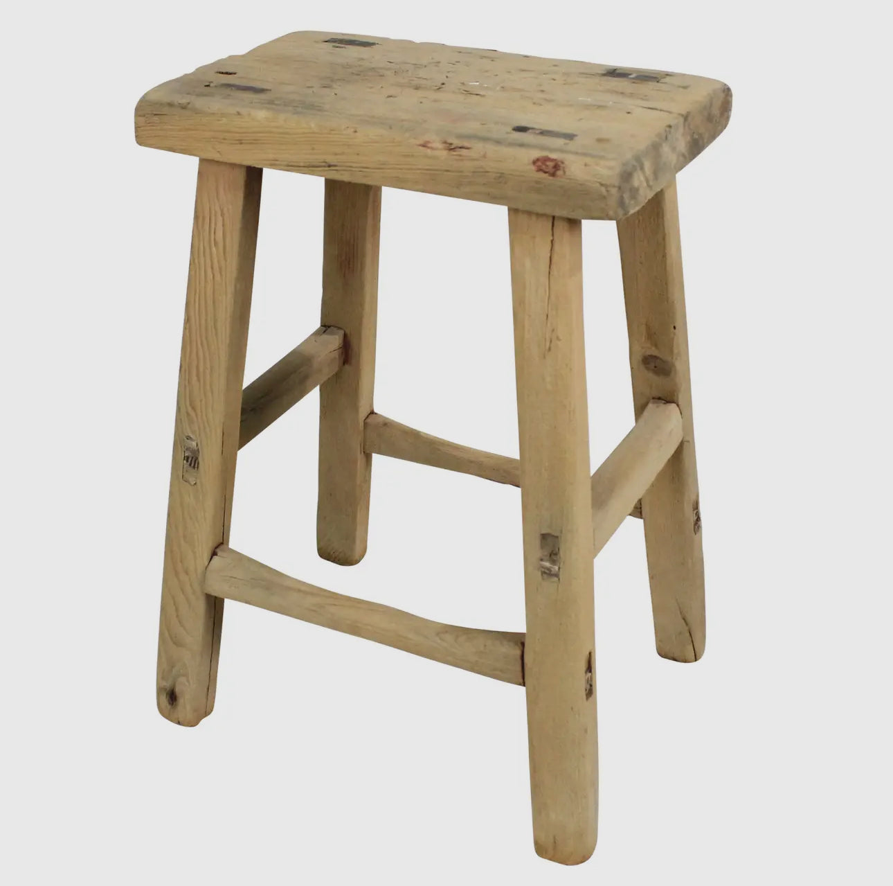 Elm Wood Rectangle Stool