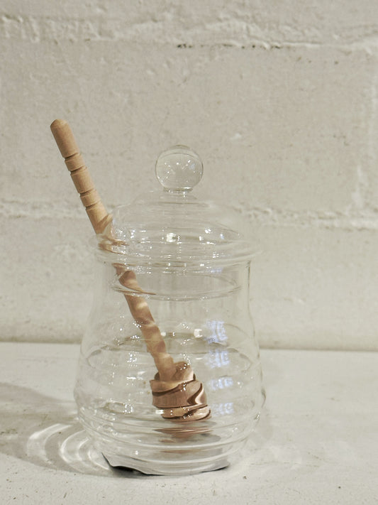 GLASS HONEY JAR WITH DIPPER