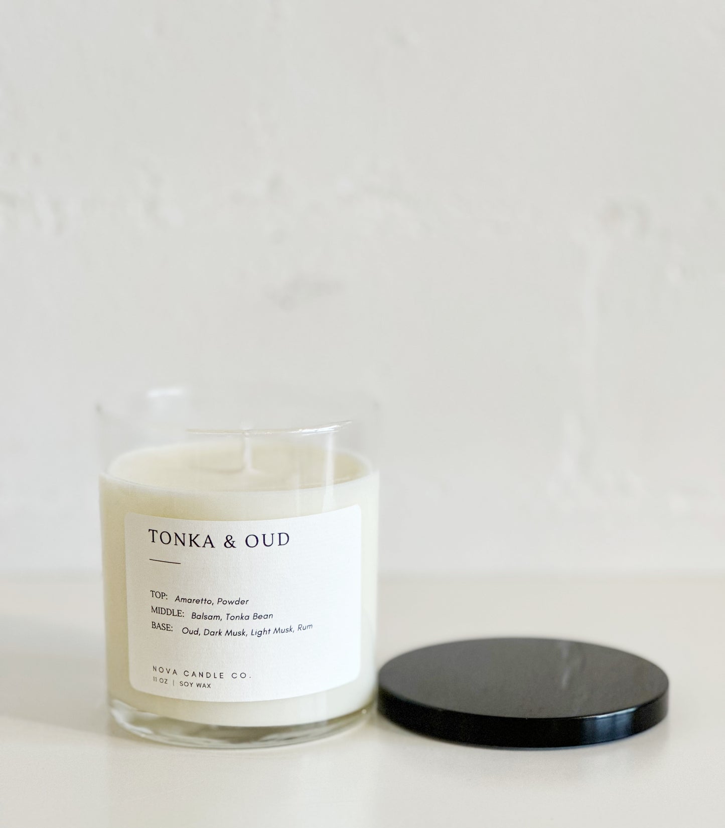 Soy Wax Candle | Classic Glass Jar: Tonka and Oud