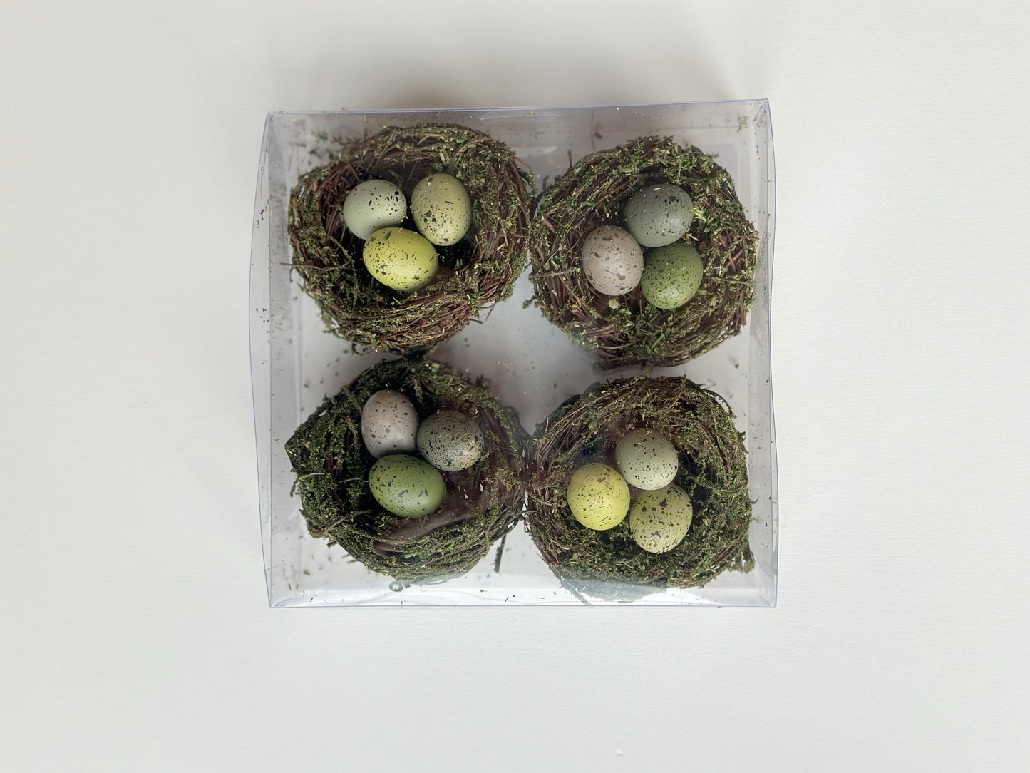 BIRD'S NEST WITH EGGS SET OF 4