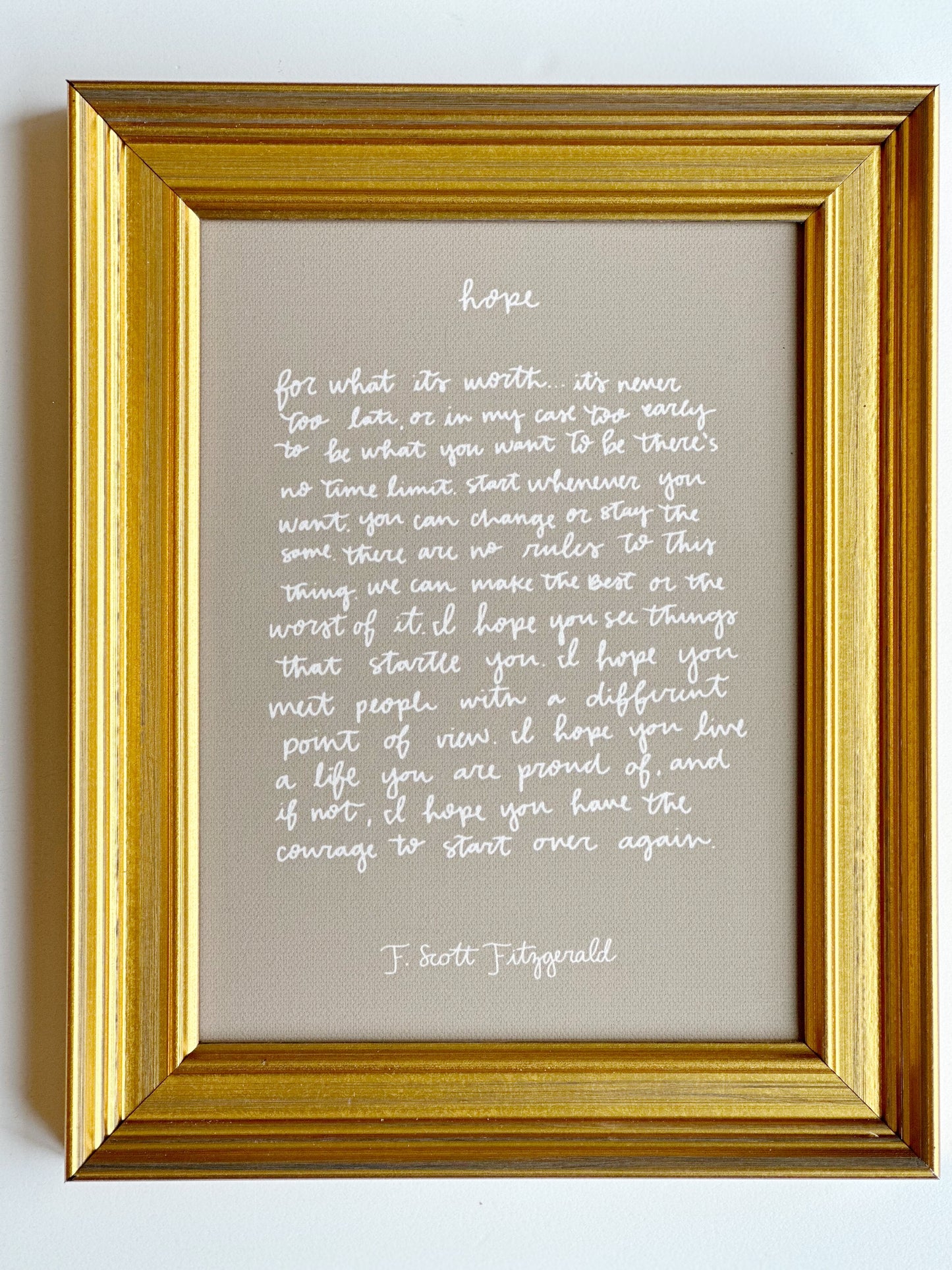 Hope by F. Scott Fitzgerald 6x8 Framed Print