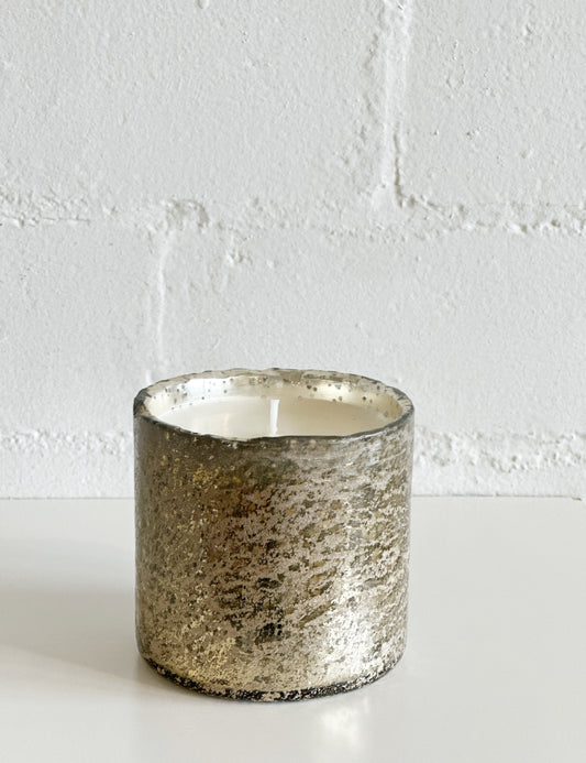 Himalayan Artisan Blown Gold Glass Tumbler Pumpkin Sandalwood Candle