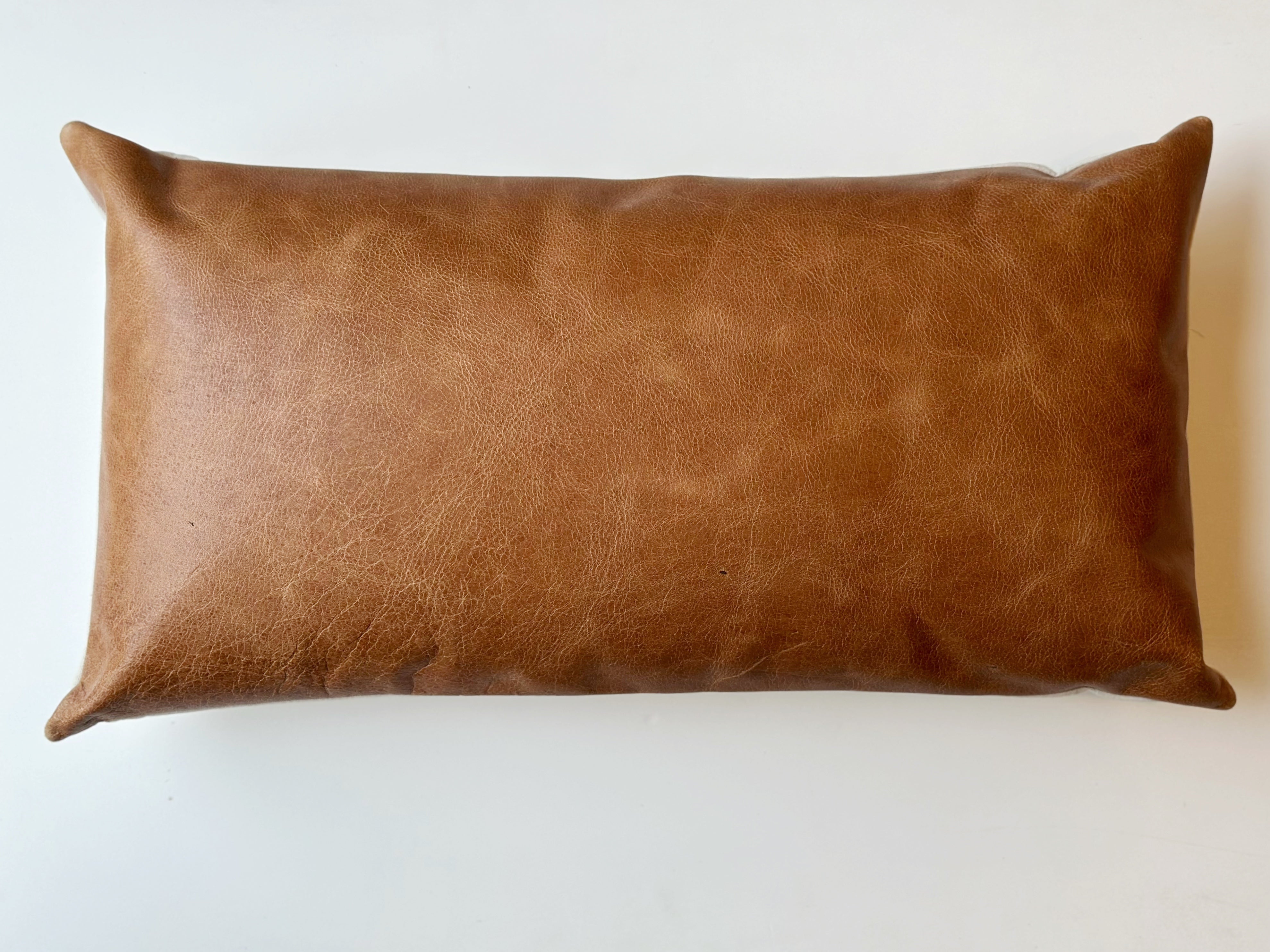 Leather best sale lumbar pillow