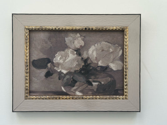White Rose Vase 5x3 Framed Print
