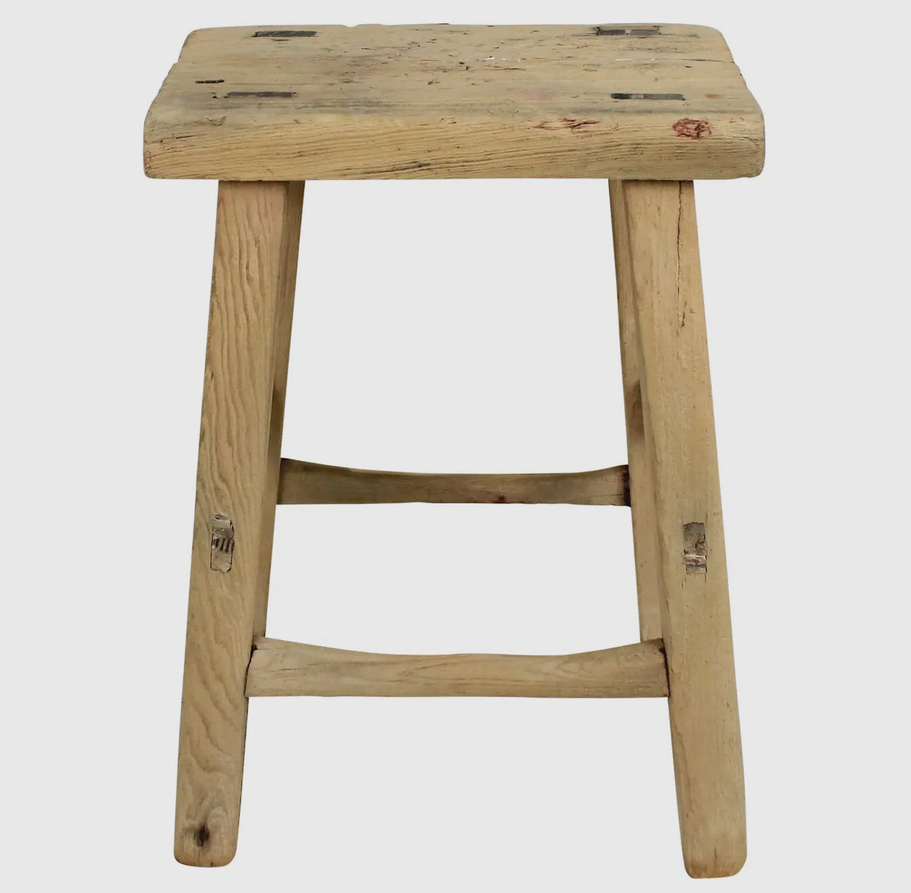 Elm Wood Rectangle Stool