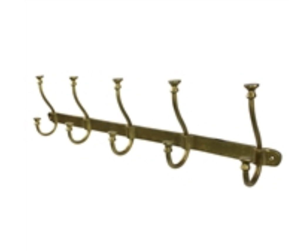 Murphy 5 Hook Rail - Brass