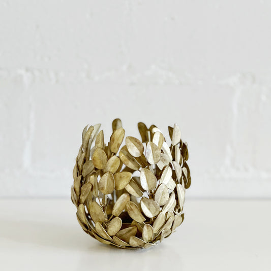 Gold Leaf Votive Holder