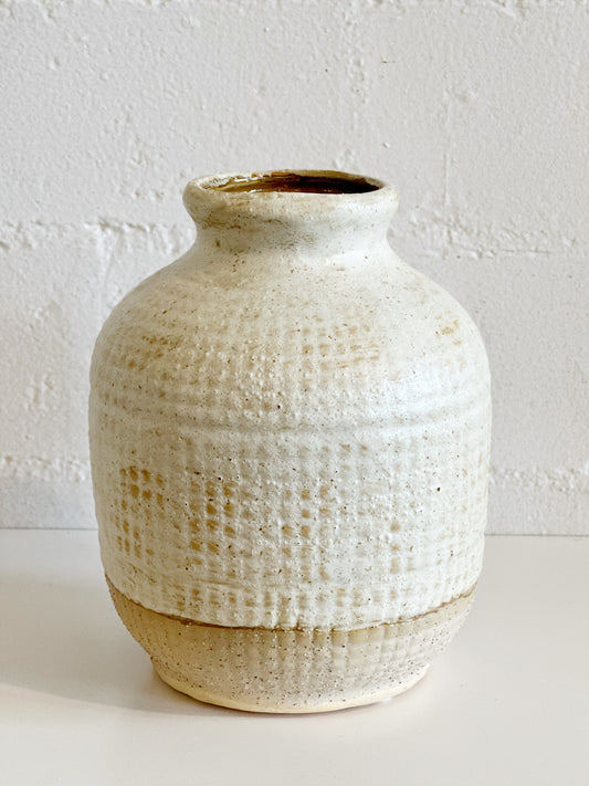 Umbria Ceramic Textured Cream Vase