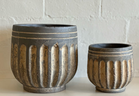 CHARCOAL STRIPE PLANTER