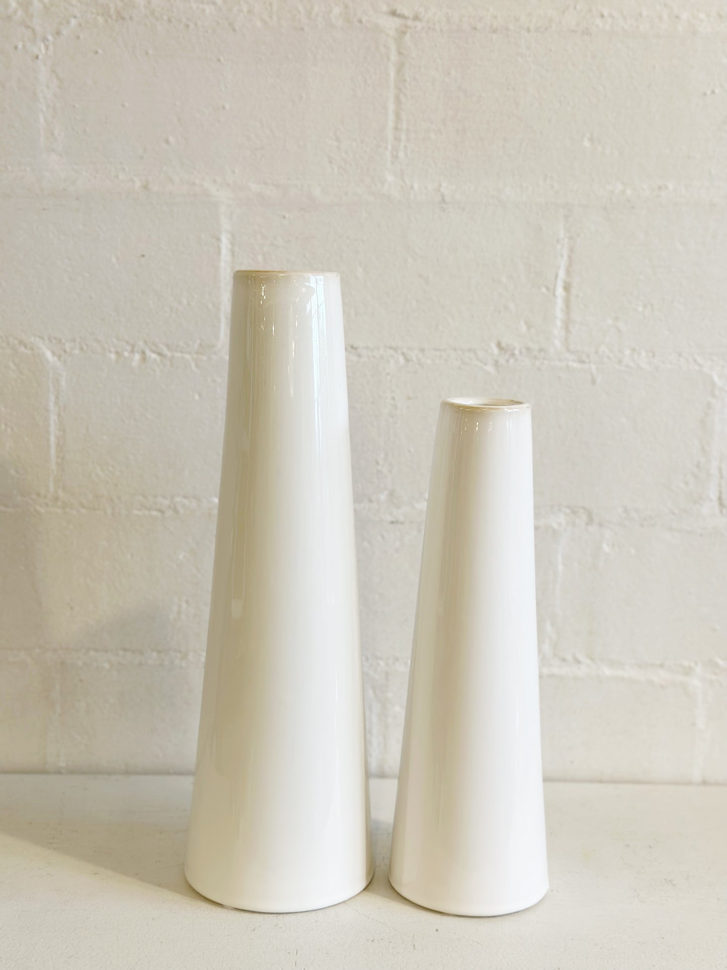 White Narrow Cone Vase