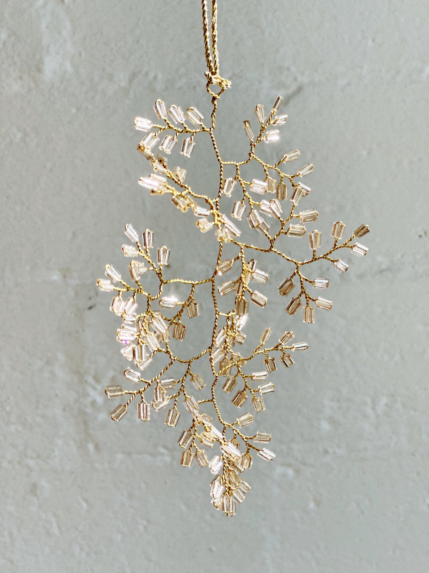 Gold Bead Branch Ornament