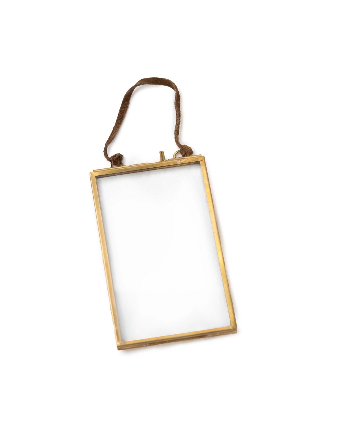 Brass & Glass Hanging Frame 3x5