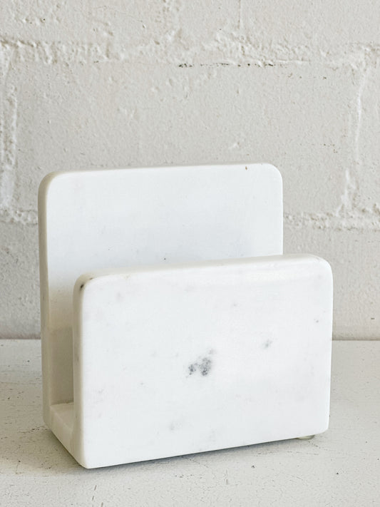 WHITE MARBLE NAPKIN HOLDER