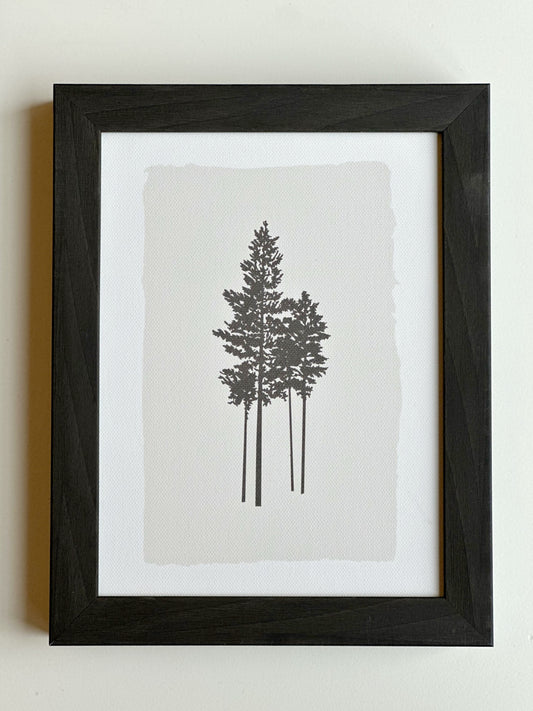 Two Trees Black and White 6x8 Framed Print