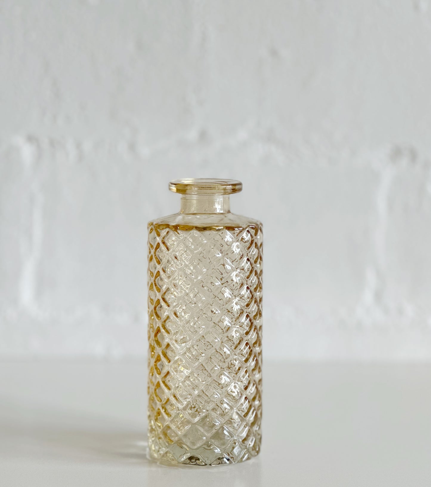 DIAMOND PATTERN GLASS BOTTLE