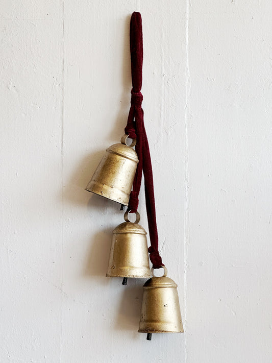 HANGING AGED GOLD BELLS