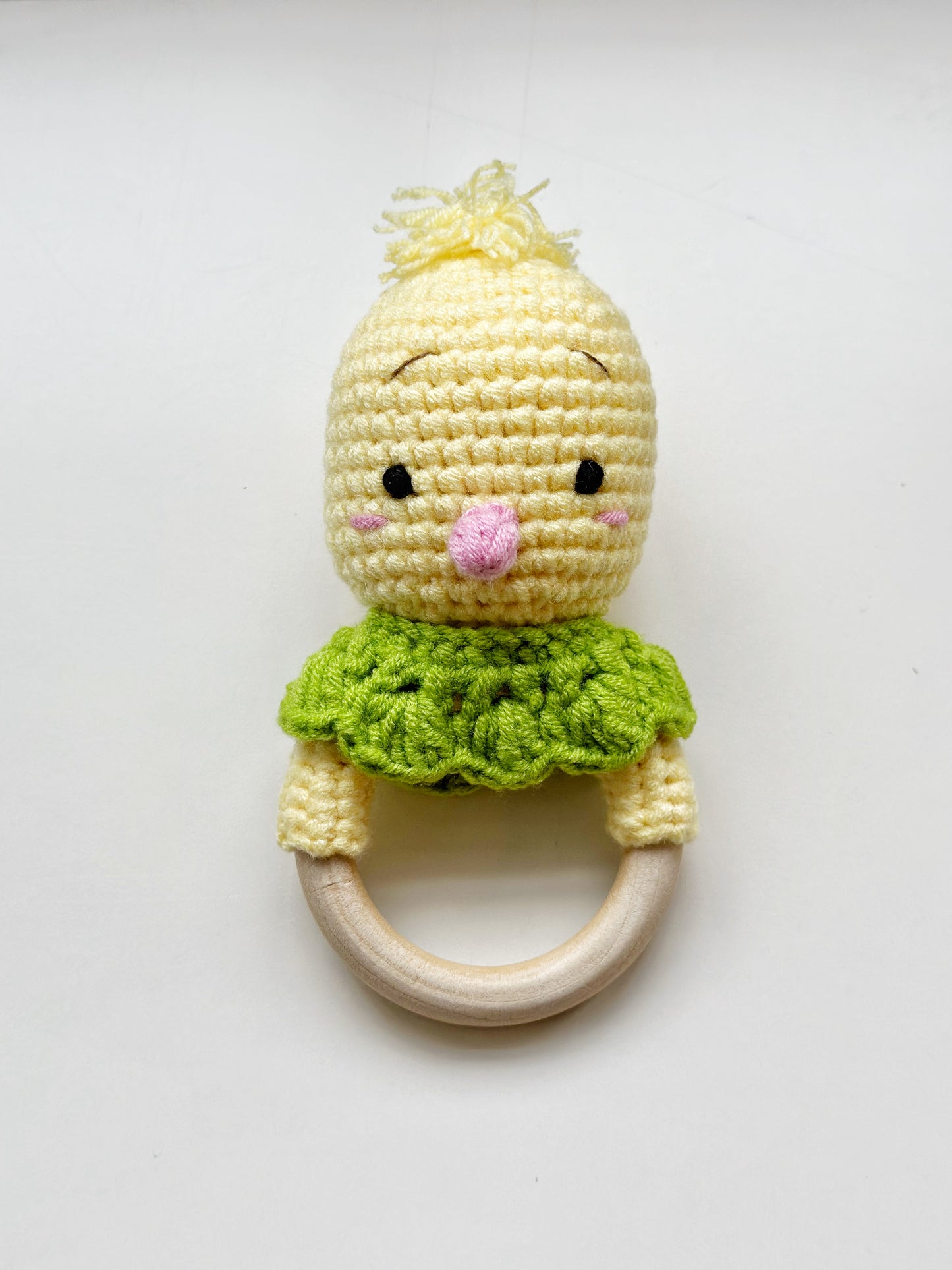 Yellow Chick Hand Crochet Rattle