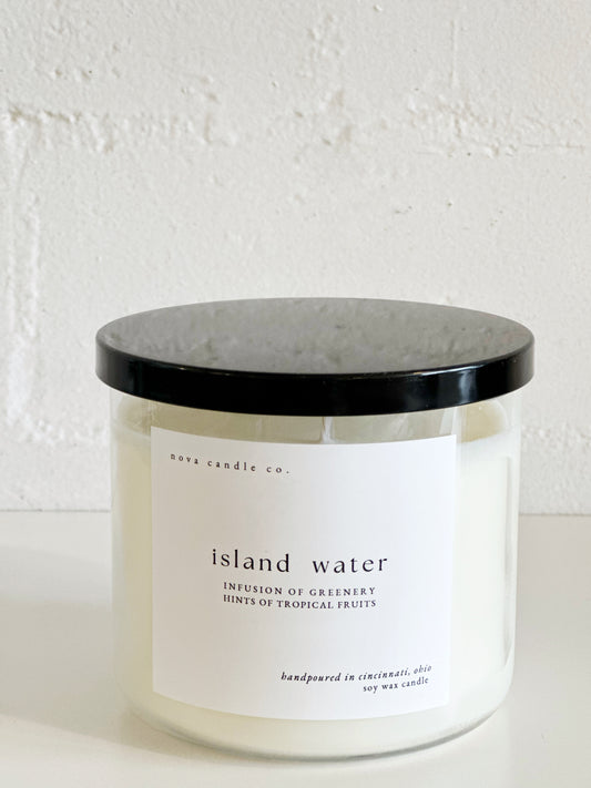 3 Wick Classic Soy Wax Candle | Glass Candle: Island Water