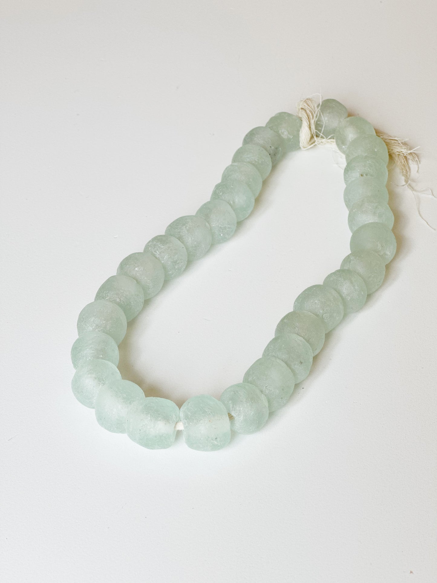 Ice Blue Recycled Glass Beads, Medium