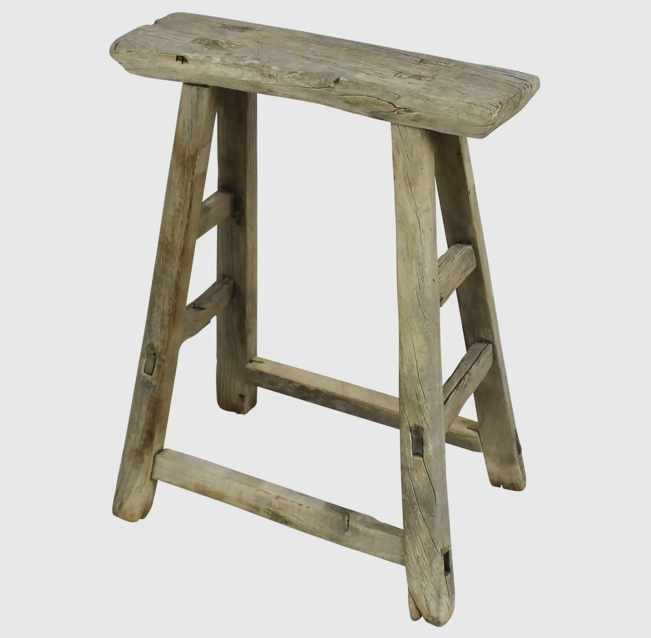 Elm Wood Rectangle Stool