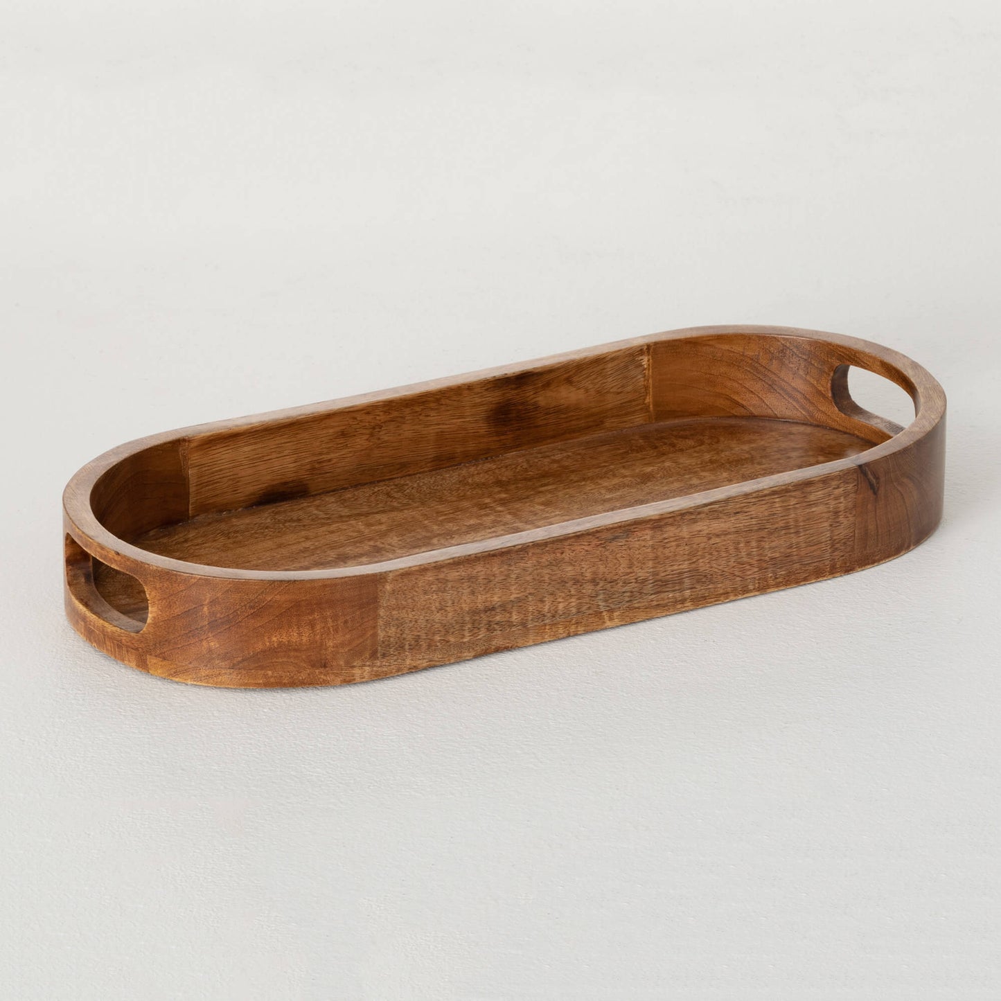 OVAL WOODEN SERVING TRAY