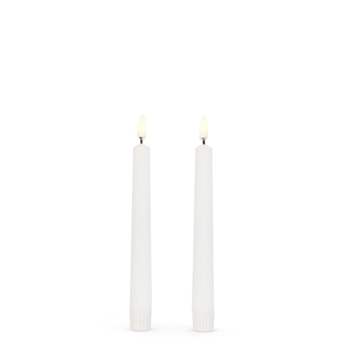 7" WHITE FLAMELESS TAPER CANDLE