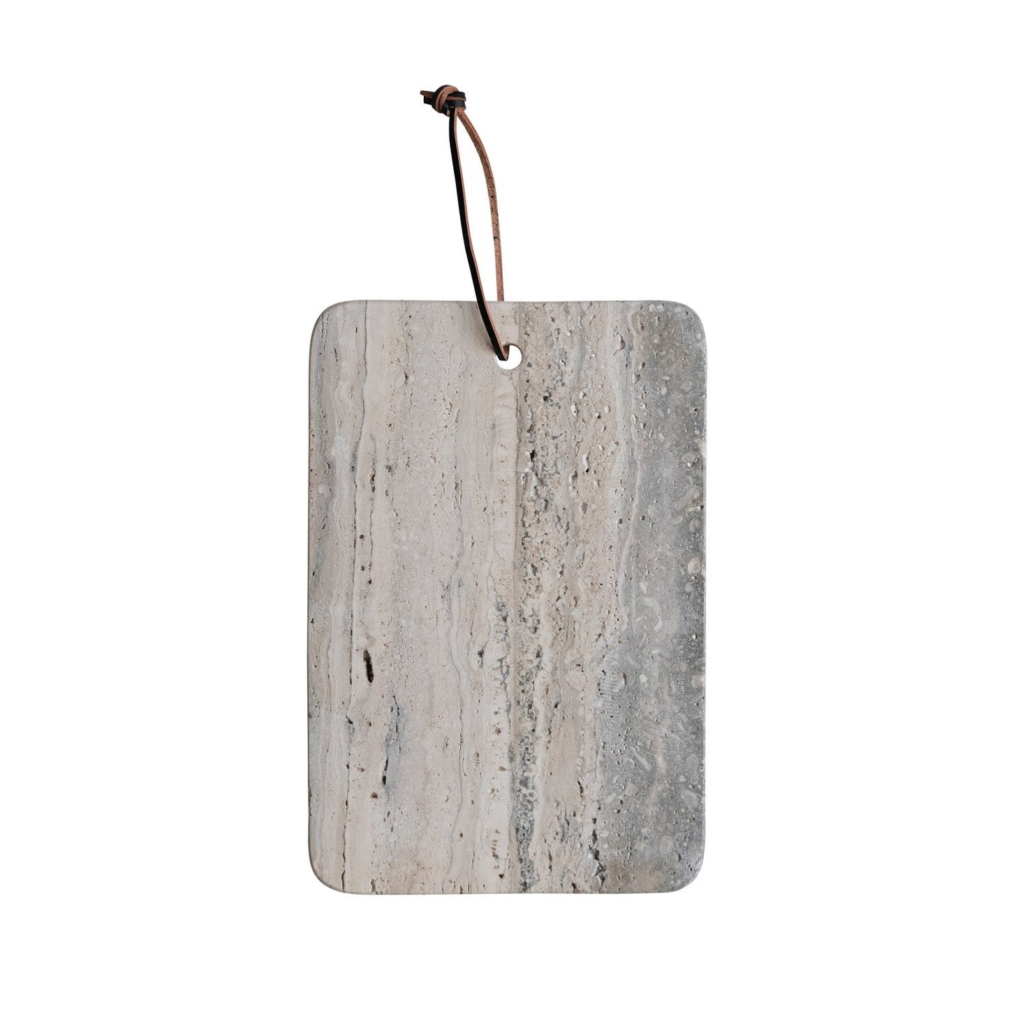 Travertine Cheese/Cutting Board w/ Leather Tie (Each One Will Vary)