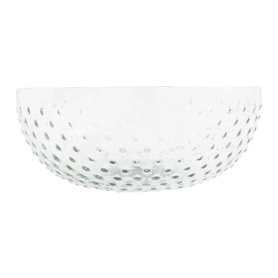 Recycled Glass Hobnail Serving Bowl