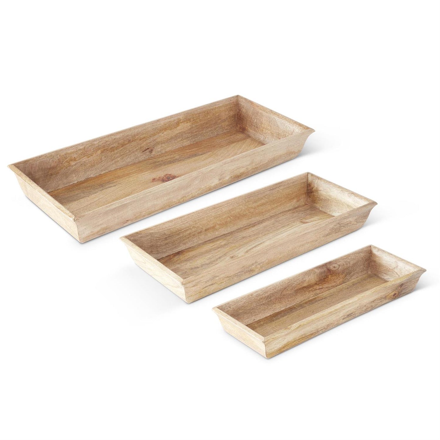 RECTANGULAR NESTING WOOD TRAYS