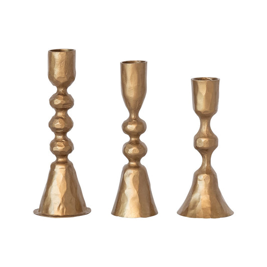 Gold Hand-Forged Cast Iron Taper Holders