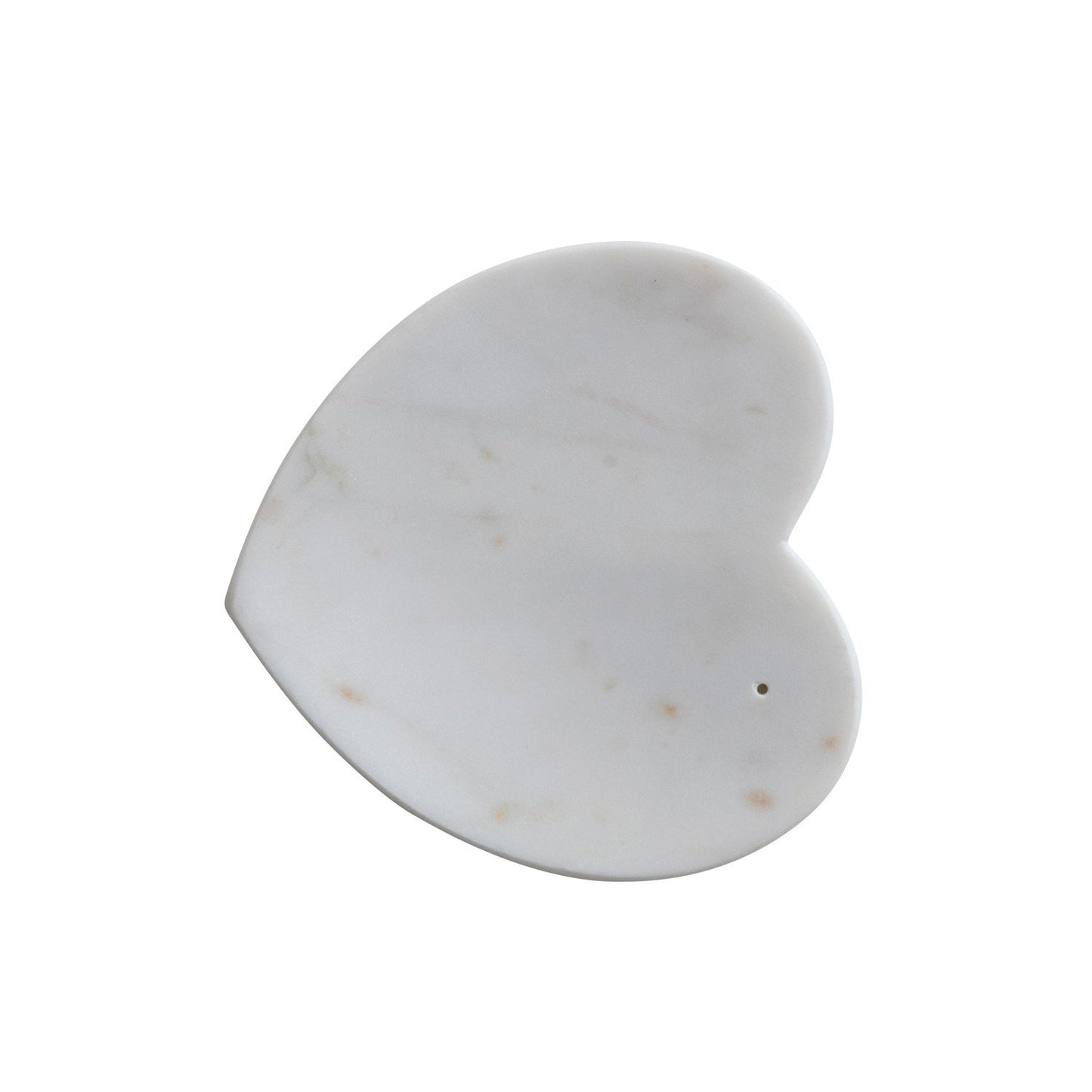 Marble Heart Shaped Dish, White