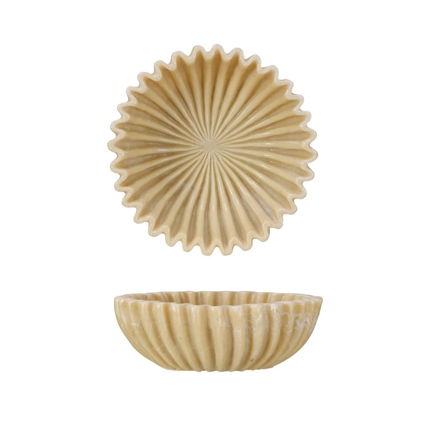 Decorative Resin Pleated Bowl