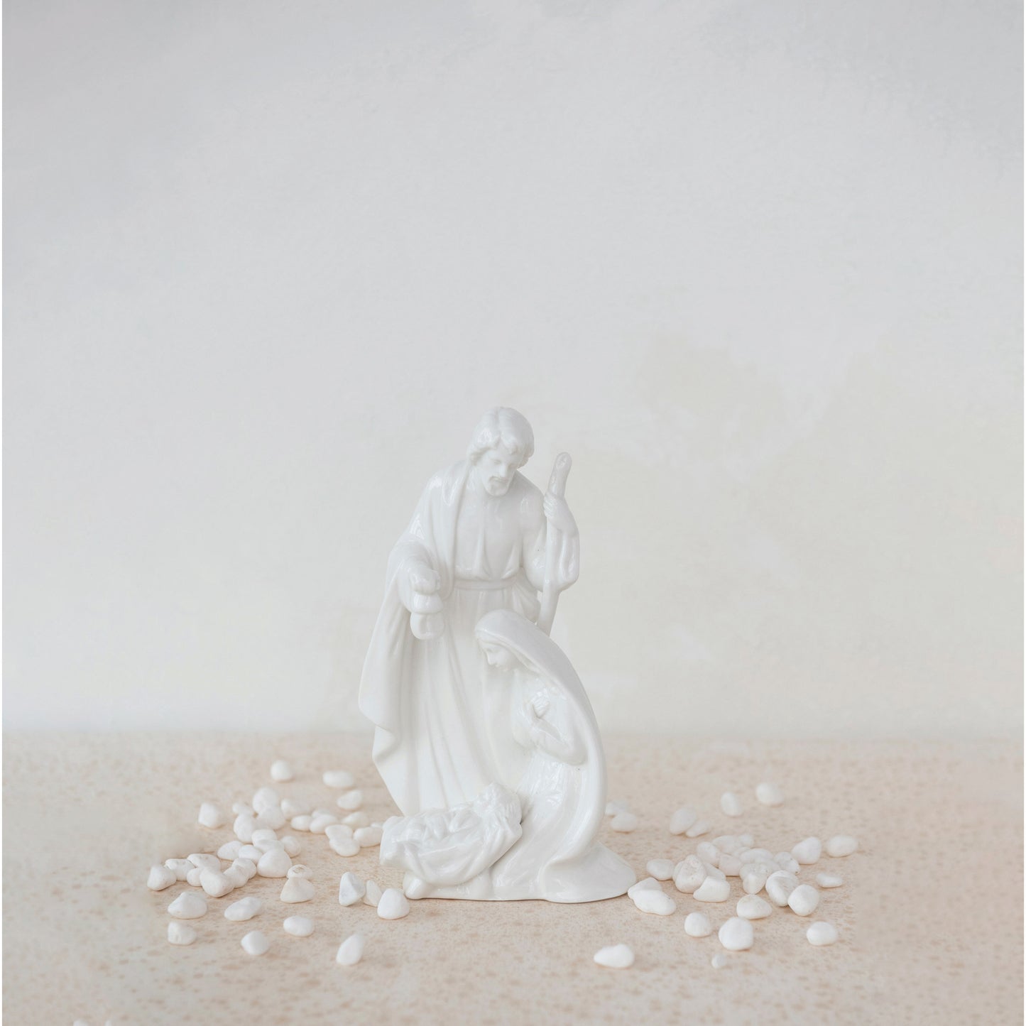 Stoneware Holy Family, White
