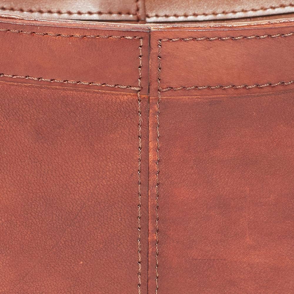 Rustic Brown Leather Magazine Holder