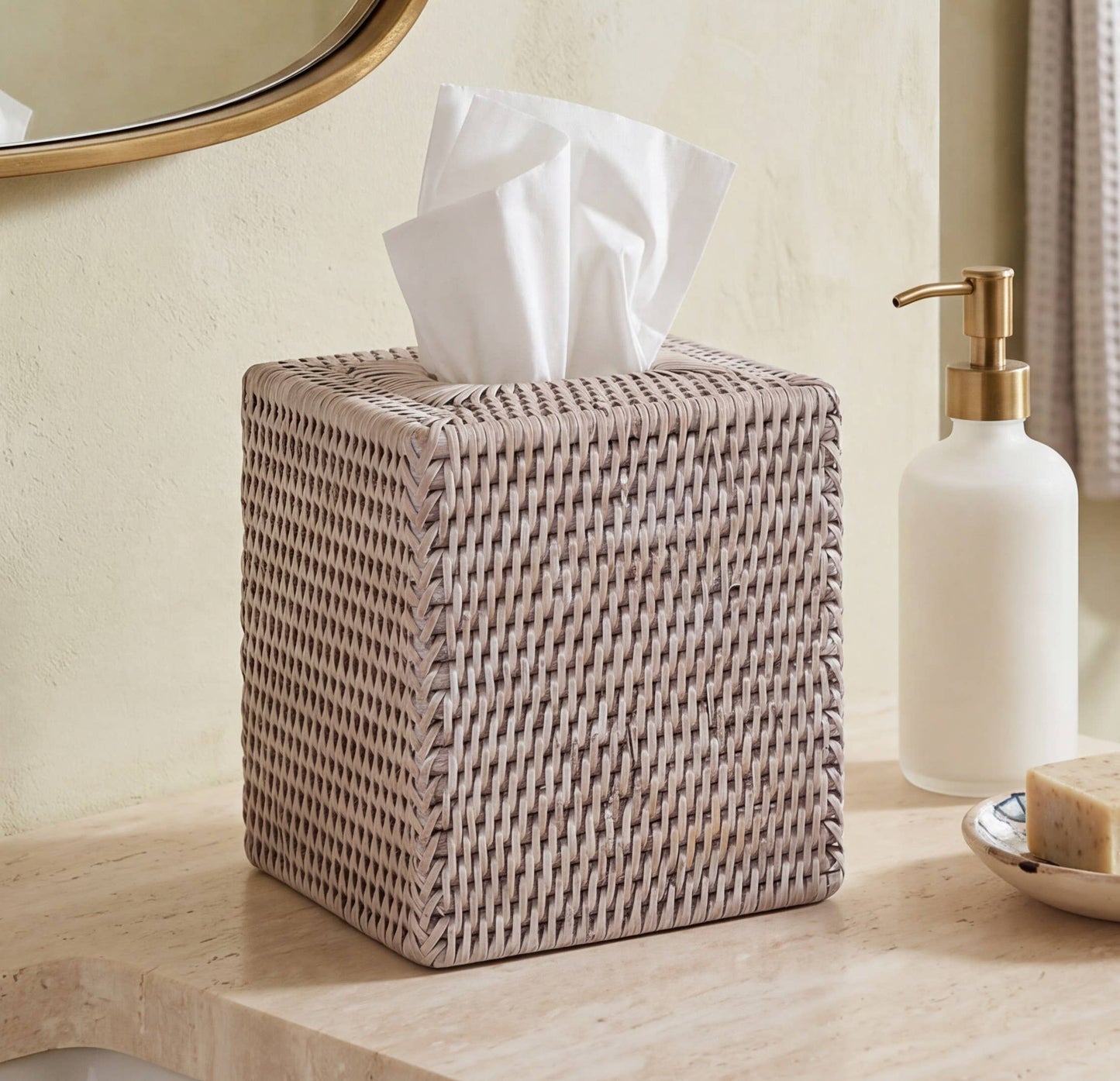 Square Tissue Box : Natural