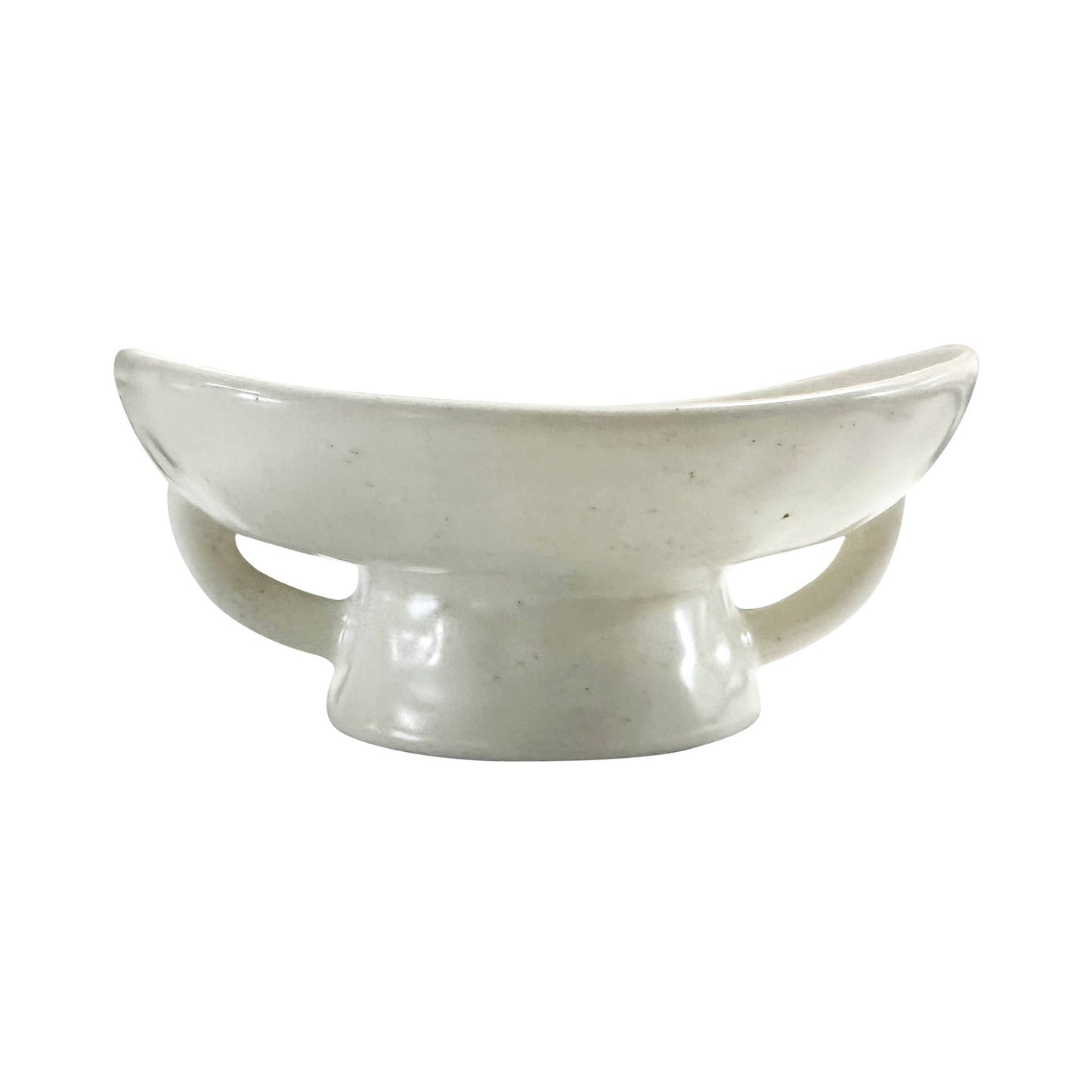 White Ceramic Fruit Bowl, 3.5" x 8" x 9"