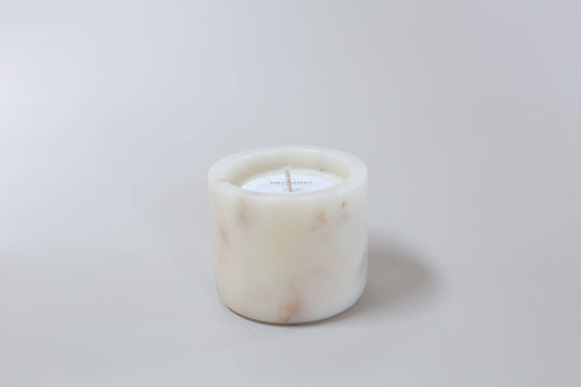 White Marble Candle - Palo Santo