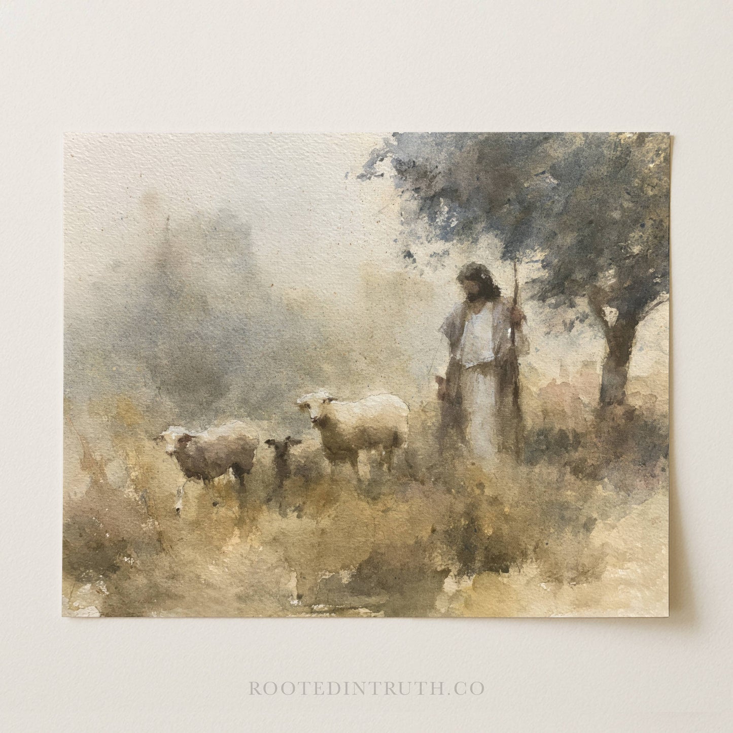 Good Shepherd Jesus Wall Art Print Canvas Christian: 5x7 Heirloom Print (Unframed)