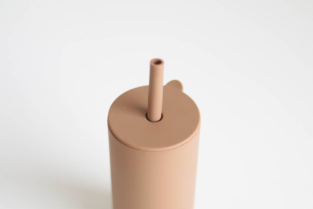 Kid Silicone Straw Cups: Sand