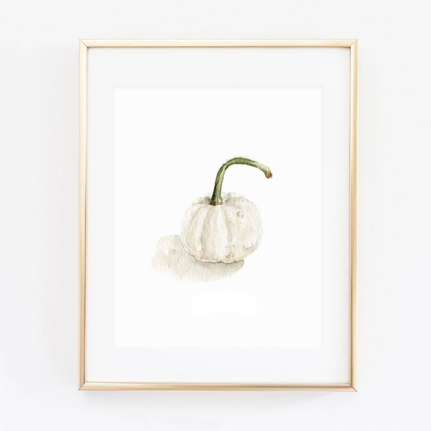 White pumpkin art print: 8x10