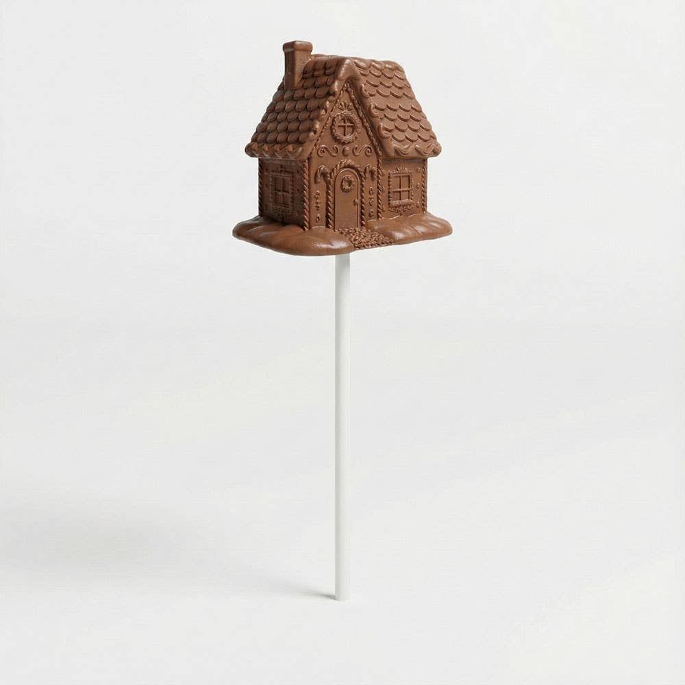 Sugar Cottage – Gingerbread House Chocolate Lollipop: White Chocolate