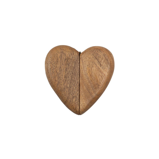 Wooden Heart Shape Magnet Ring Box  5"